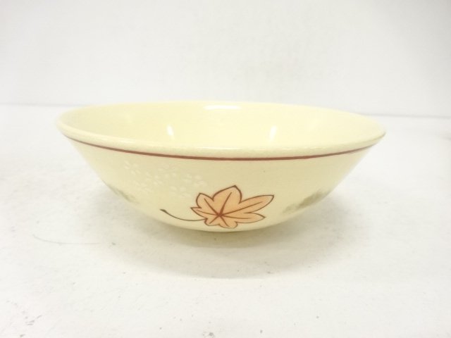 JAPANESE TEA CEREMONY / KYO WARE / TEA BOWL CHAWAN / IROE / ARTISAN WORK 